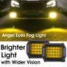 Allextreme EXLEDS2 24 LED Fog Light Bar Waterproof 4 Inch CREE Cube Work Light for Bike Cars and Motorcycle, 72W, Yellow Light (Pack of 2)
