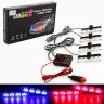 Allextreme EX3EX 4 LED Flash Strobe Lamp Police Emergency Warning Light for Motorcycle Cars and Bike (12W, Set of 4)