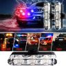 AllExtreme EX3EXS 3 LED Flash Strobe Lamp Police Emergency Warning Light for Motorcycle Cars and Bike (12W, Set of 4)