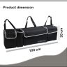 Allextreme Nylon It-09 Trunk Organizer Backseat Large Anti-Slip Storage Hanging Utility Tool Space Saver Bag For Cars, Suvs & Trucks (Black)