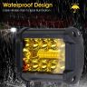 Allextreme EXLEDRS1 34 LED Fog Light Bar Waterproof 4 Inch CREE Cube Work Light for Bike Cars and Motorcycle, 72W, Yellow Light (PACK-2)