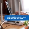 Allextreme Patch Cord LAN Cable Cat-6E Compatible with Computers & Laptops, High speed Cable Cord for Modem, Router (1 Mtr)