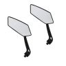 AllExtreme EXNBS02 Universal Rear View for Motorcycle, Side Mirrors (Pack of 2, Black)