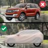 AllExtreme FE8001 Car Body Cover for Ford Endeavour Custom Fit Waterproof Dust UV Heat Resistant for Indoor Outdoor SUV Protection (Light Pink with Mirror)
