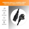Allextreme Computer Cable CPU Power Cable Cord for Desktop PC, Monitor, SMPS, and Printer Long-lasting 0.5 Sqmm (1.8 Mtr)