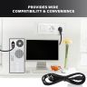 Allextreme Computer Cable CPU Power Cable Cord for Desktop PC, Monitor, SMPS, and Printer Long-lasting 0.5 Sqmm (1.8 Mtr)