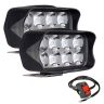 Allextreme EXMNLD2 8 LED Fog Lights Perfect Spot Beam Lamp with Handle Bar Switch for Bikes & Motorcycle (2 PCs, 12W)