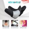 Allextreme PU Leather Car Neck Rest Pillows Headrest Cushions Set for all Cars Travel Seat (2 PCS)