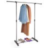 Allextreme Elegant Commercial Grade Clothing Garment Rack Adjustable Single Rail Garment Rack Portable Clothing Hanging Rolling Clothes Rack