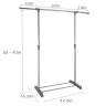 Allextreme Elegant Commercial Grade Clothing Garment Rack Adjustable Single Rail Garment Rack Portable Clothing Hanging Rolling Clothes Rack