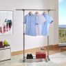 Allextreme Elegant Commercial Grade Clothing Garment Rack Adjustable Single Rail Garment Rack Portable Clothing Hanging Rolling Clothes Rack