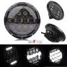 Allextreme 7inch Round Ring 13 LED Headlight with Turn Signal Lights for Jeep Wrangler (12-30V, 75W, Pack of 2)