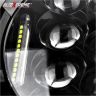Allextreme 7inch Round Ring 13 LED Headlight with Turn Signal Lights for Jeep Wrangler (12-30V, 75W, Pack of 2)