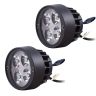 Allextreme EX4FHW2 4 LED Round Fog Light 7/8 Inch Handlebar Mirror Mount Driving Head Lamp with Mounting Brackets for Cars and Motorcycle (12W, White Light, 2 PCS)