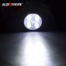 Allextreme EX4FHW2 4 LED Round Fog Light 7/8 Inch Handlebar Mirror Mount Driving Head Lamp with Mounting Brackets for Cars and Motorcycle (12W, White Light, 2 PCS)