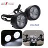Allextreme EX4FHW2 4 LED Round Fog Light 7/8 Inch Handlebar Mirror Mount Driving Head Lamp with Mounting Brackets for Cars and Motorcycle (12W, White Light, 2 PCS)