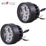Allextreme EX4FSW2 4 LED Round Fog Light 7/8 Inch Handlebar Driving Head Lamp with Mirror Mount Handlebar Switch for Motorcycle (12W, White Light, 2 PCS)