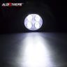 Allextreme EX4FSW2 4 LED Round Fog Light 7/8 Inch Handlebar Driving Head Lamp with Mirror Mount Handlebar Switch for Motorcycle (12W, White Light, 2 PCS)