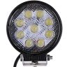 Allextreme EX4RNF1 9 LED Round Fog Light 4 Inch Waterproof Flood Lamp with Mounting Brackets for Motorcycle & Cars (27W, White Light, 1 PC)