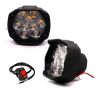Allextreme EX9FWS2 9 LED Fog Light Spot Beam Waterproof Imported Driving Work Lamp with Handlebar Switch for Motorcycle Bike Cars (15W, 2 PCS)
