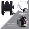 Allextreme EXUMH01 Bike Mobile Cell Phone Holder with USB Charger Metal Alloy Cradle Stand for Motorcycle and Bike (Black)