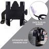 Allextreme EXMUH02 Mobile Phone Holder with USB Charger Waterproof Easy Adjustable Rear View Mirror Mount Solid Metal Cradle Stand Suitable for Bike & Mobile Phones 3.5" to 7.0" (Black)