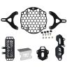 AllExtreme EXTD05 Headlight Grill Set Combo Pack with Protective Cover for Motorcycle Parts - Rear Master Cylinder, Headlight, Side stand Base Extender & Radiator (Black)