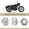 AllExtreme EXSTD02 Disk Brake Cover Bike Front Disc Fluid Oil Reservoir Stainless Steel Handle Tank Cap Custom Fit For Motorcycle Portable Sturdy Design (Silver)
