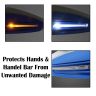 AllExtreme EXTP41B 7/8" 22mm Bike Hand Guard with LED Light Turn Signal Indicator Universal Handle Protector Shield Handlebar Protection Gear Extra Durable (Blue)