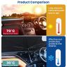 AllExtreme 55''x31'' Car Sun Shade Foldable Windshield Auto Umbrella Protector Front Window Sunshade Vehicle Heat Insulation Protection Universal Fit Cover for Cars UV Block (M, Pack of 1, Black)