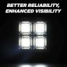Allextreme 128W 64 LED Fog Light Super Bright With Mounting Brackets Powerful Lighting Range Universal Fit For Car & Motorcycle (White, Pack of 1)