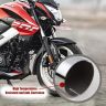 AllExtreme EXTPLS1 Modified Stainless Steel Exhaust Pipe Muffler Mid Bend Tail Tube Corrosion Resistant, Strong, Durable, Custom Fit & Elegant Design Compatible With Motorcycle Pulsar NS 200