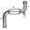 AllExtreme EXTPKT2 Stainless Steel Exhaust Muffler Mid Bend Pipe BS6 Compatible With Motorcycle KTM 200, 250, 390 Models