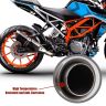AllExtreme EXTPKT2 Stainless Steel Exhaust Muffler Mid Bend Pipe BS6 Compatible With Motorcycle KTM 200, 250, 390 Models