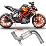 AllExtreme EXTPKT2 Stainless Steel Exhaust Muffler Mid Bend Pipe BS6 Compatible With Motorcycle KTM 200, 250, 390 Models