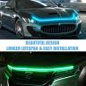 AllExtreme EXCLDH2 Strip LED Light DRL Front Daytime Running Hood Lamp Interior Car Door Turn Signal & Decorative Silicone Flexible & Bright for 4 Wheeler (RGB Color, 1 Pc)