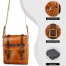 Allextreme EXSTR02 Magnetic Bike Fuel Tank Bag Portable with Sturdy Lock Design & Rain Cover Universal Fit Leather Sling Storage for All Motorcycles (Tan, 1 Pc)