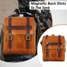 Allextreme EXSTR02 Magnetic Bike Fuel Tank Bag Portable with Sturdy Lock Design & Rain Cover Universal Fit Leather Sling Storage for All Motorcycles (Tan, 1 Pc)