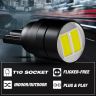 Allextreme Universal T10 LED Parking Light 6000K White Super Bright Interior Pilot License Plate Dome Indicator Lamp Bulb for Car Bike and Motorcycle (1W, Black, 2 PCS)