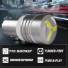 Allextreme BA9S LED Parking Light Super Bright 2 SMD Interior License Plate Wedge Dome Trunk Dashboard Bulb for Car Bike and Motorcycle (1W, White, 2 PCS)