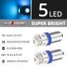 Allextreme BA9S LED Parking Light Super Bright 5 SMD Interior License Plate Wedge Dome Trunk Dashboard Bulb for Car Bike and Motorcycle (2W, Blue, 2 PCS)