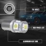 Allextreme 2W T10 LED Parking Light 5 SMD Bright 168 2825 W2W Lighting 360° Interior License Plate Dome Map Door Indicator Lamp Bulb for Car Bike Motorcycle (White, 2 PCS)