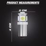 Allextreme 2W T10 LED Parking Light 5 SMD Bright 168 2825 W2W Lighting 360° Interior License Plate Dome Map Door Indicator Lamp Bulb for Car Bike Motorcycle (White, 2 PCS)