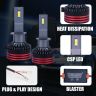 AllExtreme EXHBH01 HYPERDRIVE H1 Headlight Conversion Kit 150W LED CSP Chips 18000LM Headlamp Bulbs 6000K Bright Light IP65 Water Resistant for Car (Set of 2)