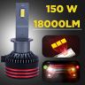 AllExtreme EXHBH01 HYPERDRIVE H1 Headlight Conversion Kit 150W LED CSP Chips 18000LM Headlamp Bulbs 6000K Bright Light IP65 Water Resistant for Car (Set of 2)