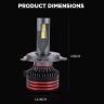 AllExtreme EXHBH04 HYPERDRIVE H4 / H19 Headlight Conversion Kit 150W LED CSP Chips 18000LM Headlamp Bulbs 6000K Bright Light IP65 Water Resistant for Car (Set of 2)