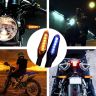 Allextreme EXDVSB2 Dual Tone 6 LED Side Indicator Light Front Rear Universal Fit Turn Signal Lamp for Bikes and Motorcycles (Yellow & Blue, 2 Pcs)