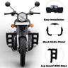 AllExtreme EXLGPU1 Stainless Steel Leg Guard with Wrapped Rope Heavy Duty Front Bike Safety Crash Bar Compatible with Reborn & Meteor (Black)