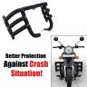 AllExtreme EXLGPU1 Stainless Steel Leg Guard with Wrapped Rope Heavy Duty Front Bike Safety Crash Bar Compatible with Reborn & Meteor (Black)