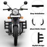 AllExtreme EXLGPN1 Stainless Steel Leg Guard Front Bike Metal Safety Crash Bar Compatible with Reborn & Meteor (Black, Thickness 1.5 Inch)